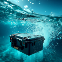 HUSK wasserdichter Schutzkoffer unter Wasser mit geschlossenen Verschlüssen
