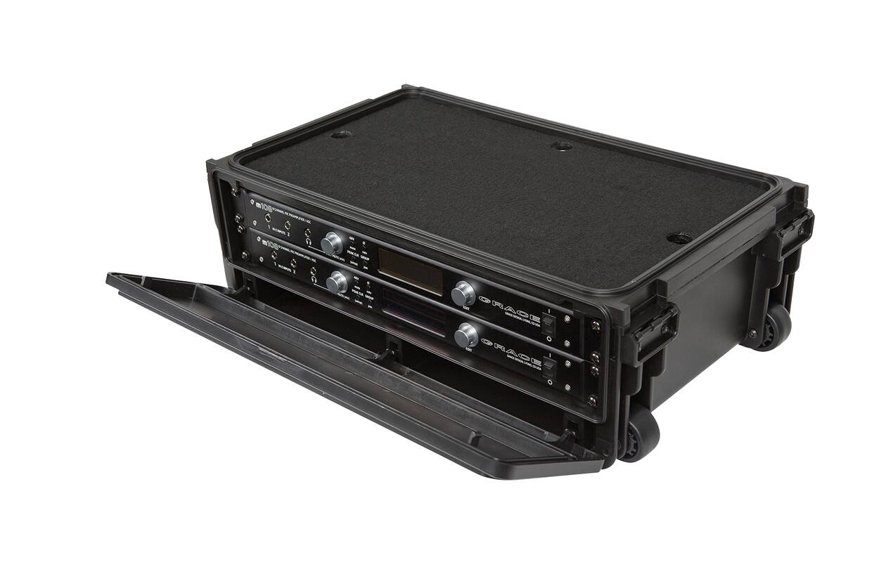 SKB - 2U Studio Flyer Rack-Koffer - mit Rollen