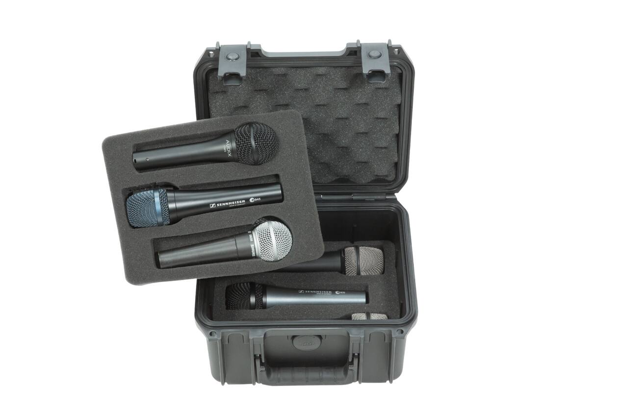 SKB - iSeries 0907-6 - Wasserdichter Koffer - Sechs Mikrofone Einlage