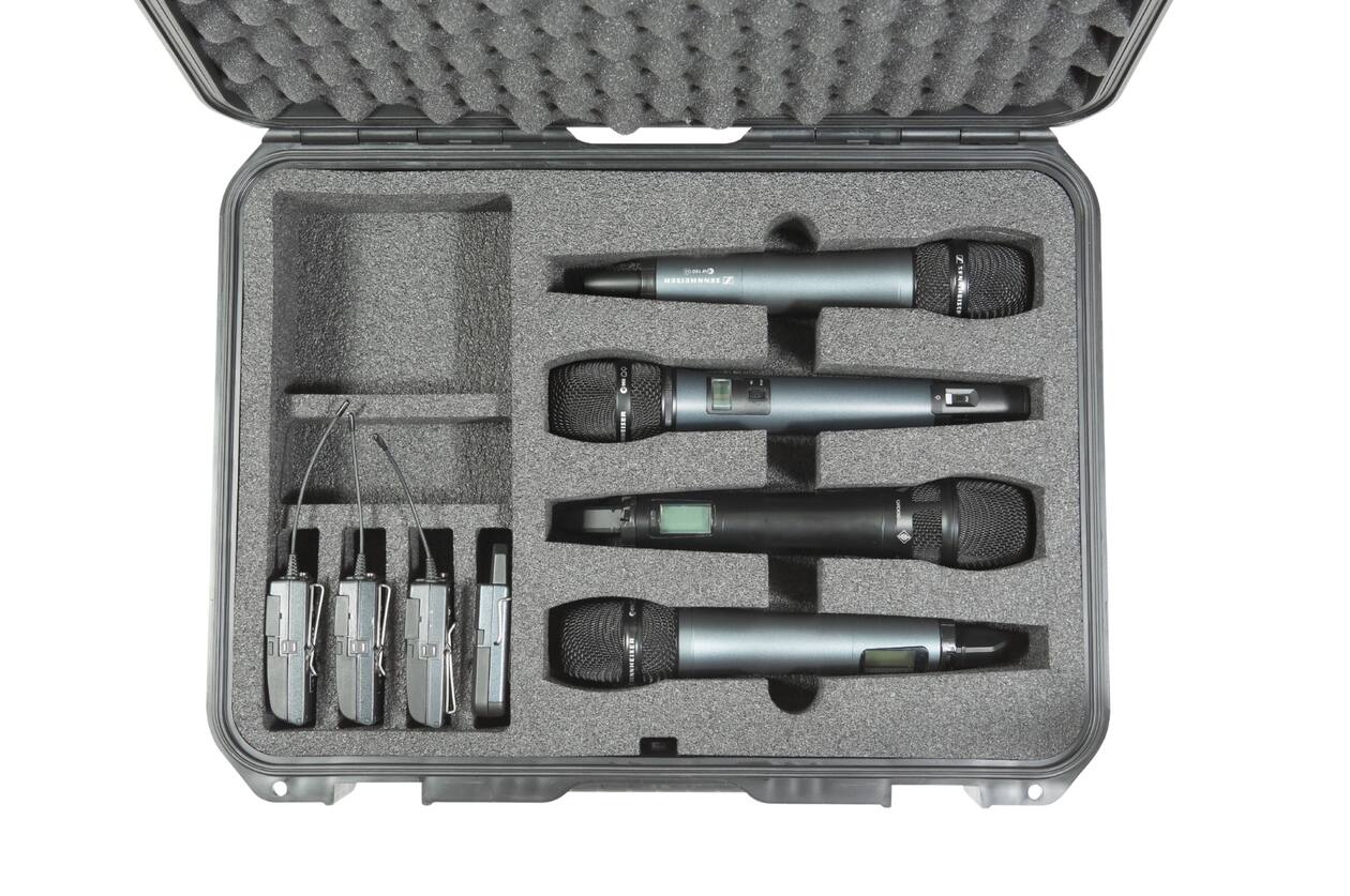 SKB - iSeries 1813-5 - Wasserdichter Koffer - Schwarz - Vier Drahtlose Mikrofone Einlage