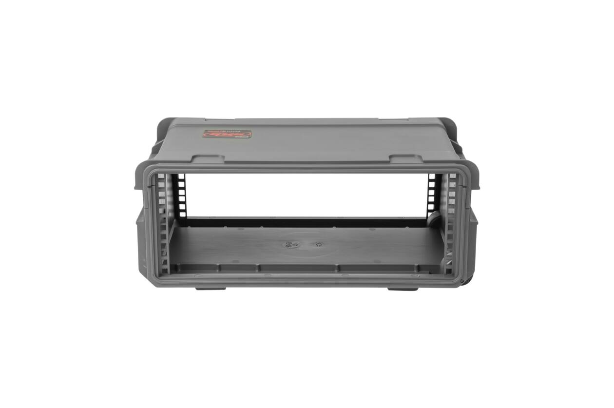 SKB - Dunkelgrau 4U - Injektionsgeformtes 11-Zoll Tief Rack - mit Rollen und Griff
