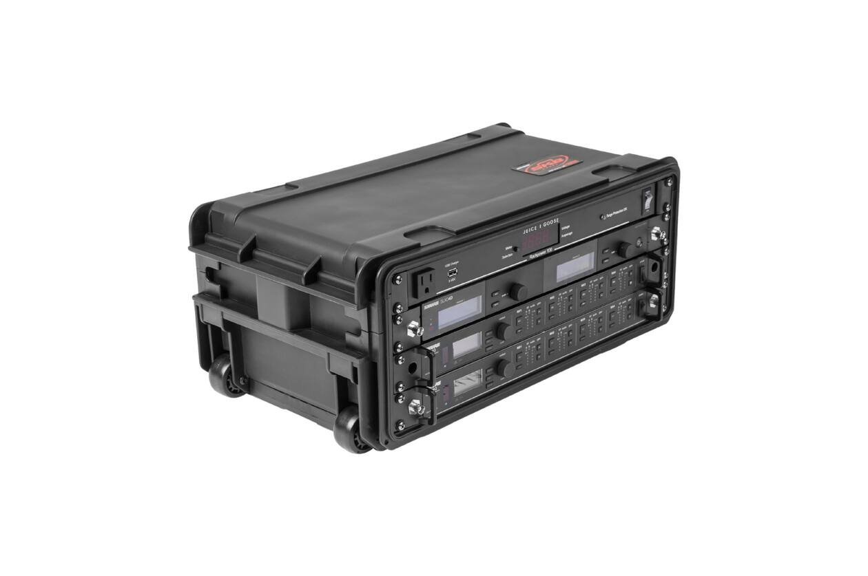 SKB - 4U Injektionsgeformtes - 28 cm Tief Rack - mit Rollen und Griff