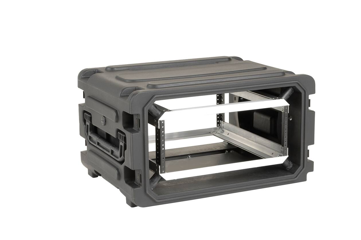 SKB - rSeries Shock Rack - 4U Rolling Shock Rack - Schwarz - 20-Zoll Tief - mit Rollen