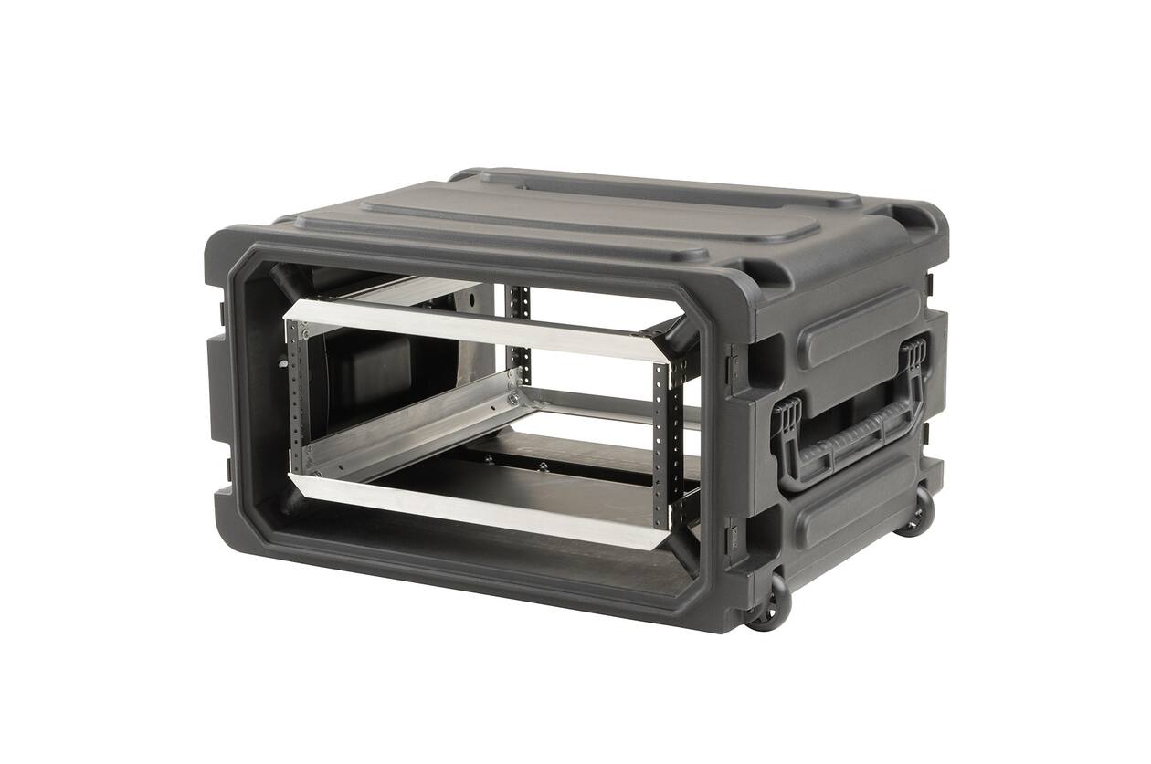 SKB - rSeries Shock Rack - 4U Rolling Shock Rack - Schwarz - 20-Zoll Tief - mit Rollen