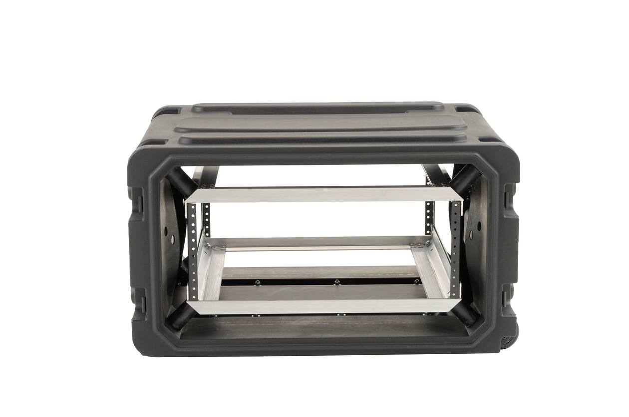 SKB - rSeries Shock Rack - 4U Rolling Shock Rack - Schwarz - 20-Zoll Tief - mit Rollen