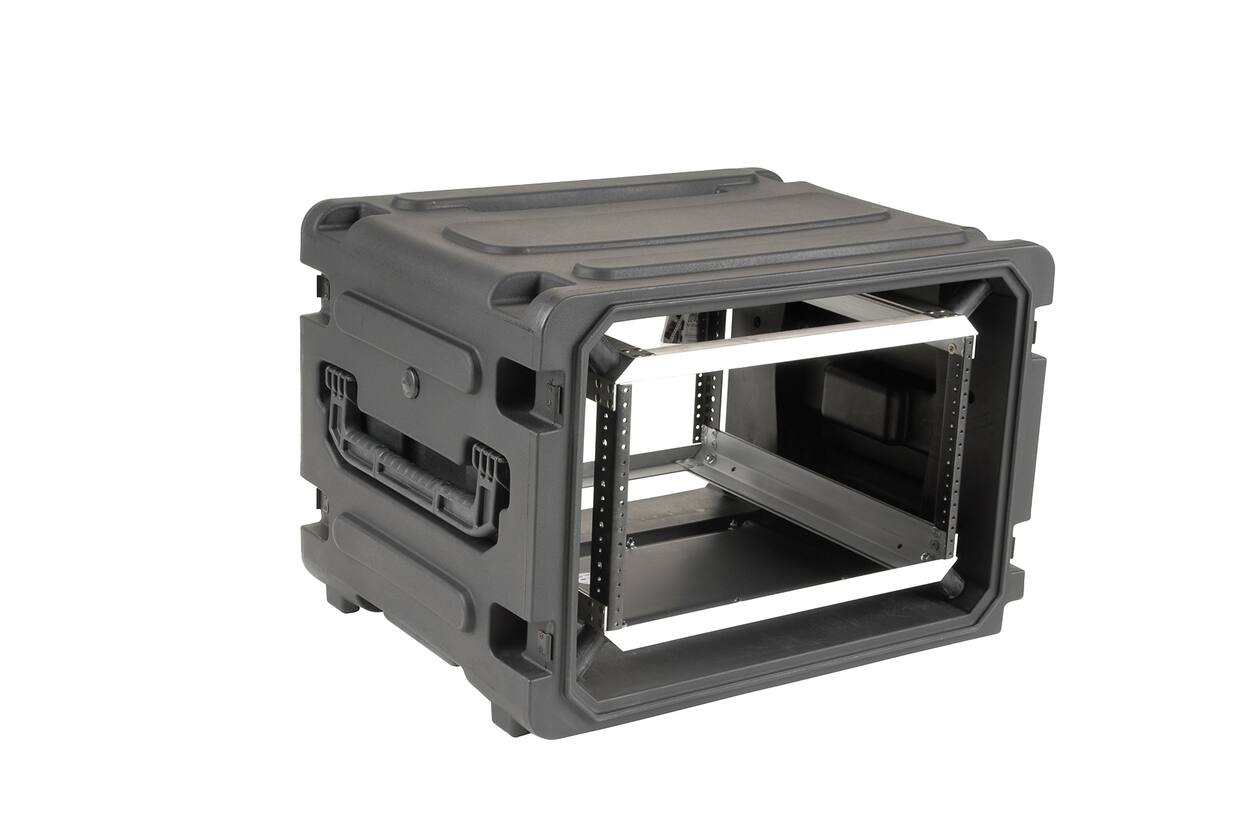SKB - rSeries - 6U Rolling Shock Rack - Schwarz - 20-Zoll Tief - mit Rollen