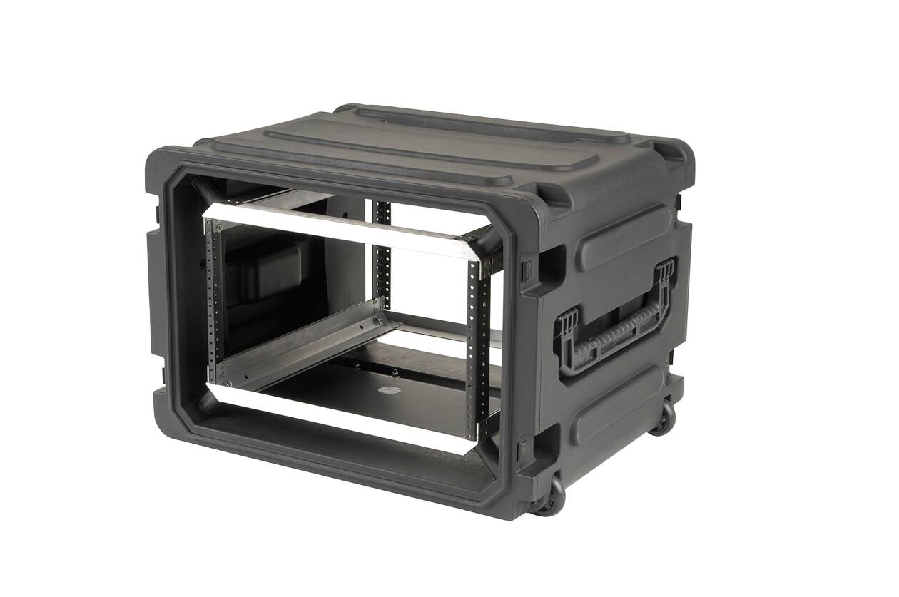 SKB - rSeries - 6U Rolling Shock Rack - Schwarz - 20-Zoll Tief - mit Rollen