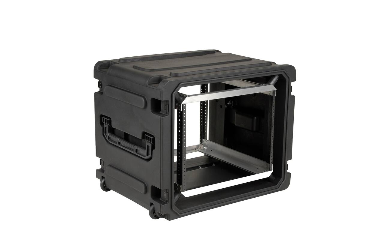 SKB - rSeries - 8U Rolling Shock Rack - Schwarz - 20-Zoll Tief - mit Rollen
