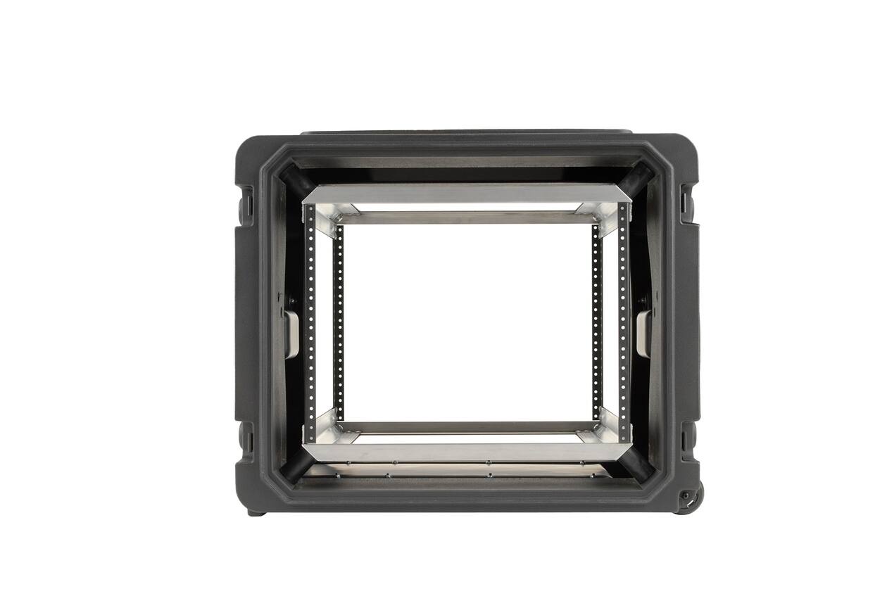 SKB - rSeries - 8U Rolling Shock Rack - Schwarz - 20-Zoll Tief - mit Rollen