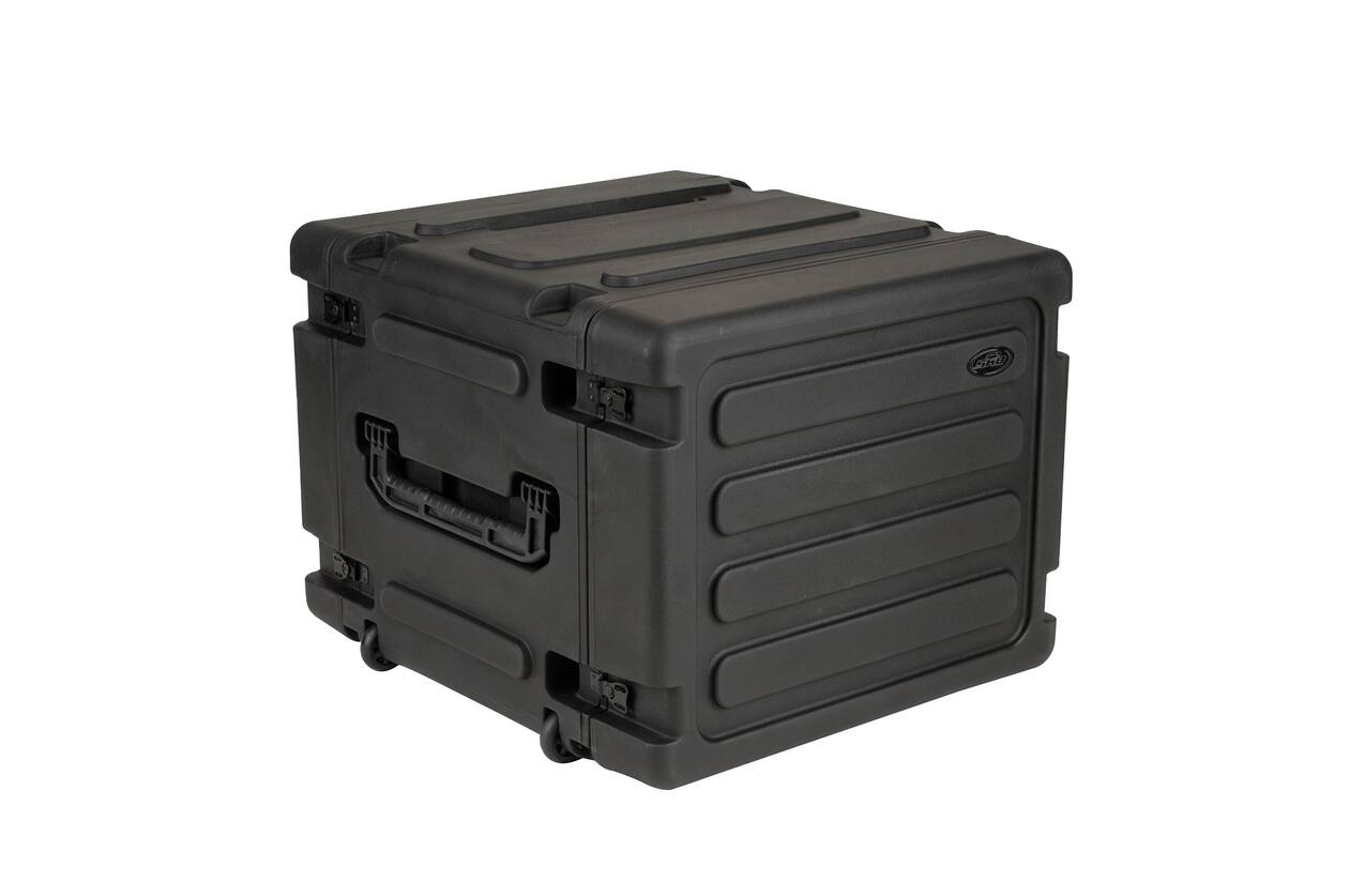 SKB - rSeries - 8U Rolling Shock Rack - Schwarz - 20-Zoll Tief - mit Rollen