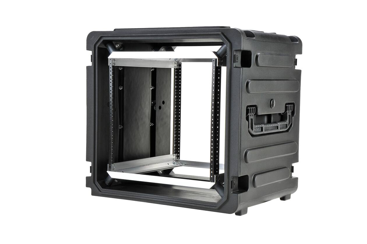 SKB - rSeries - 10U Rolling Shock Rack - Schwarz - 20-Zoll Tief - mit Rollen