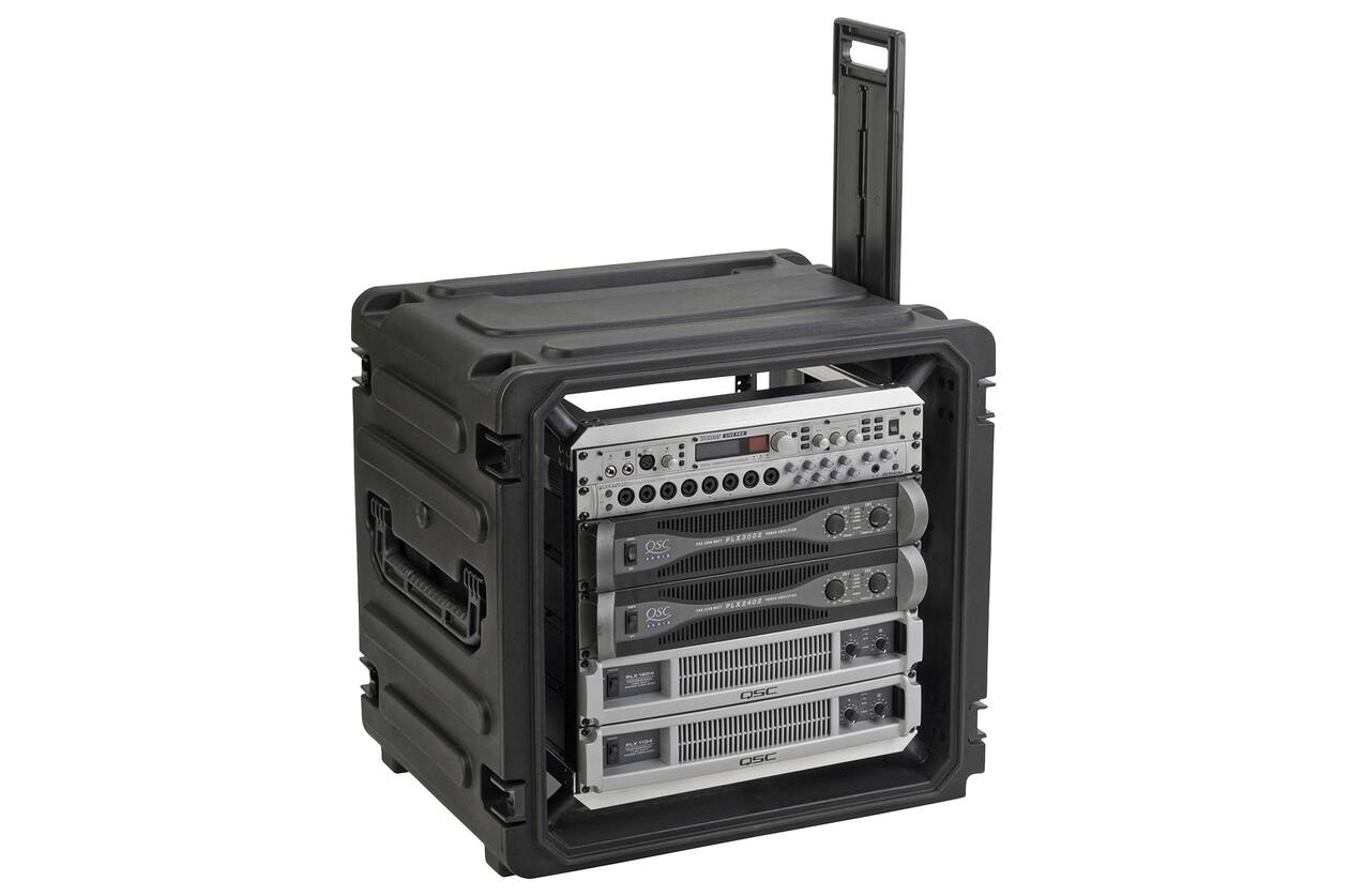 SKB - rSeries - 10U Rolling Shock Rack - Schwarz - 20-Zoll Tief - mit Rollen