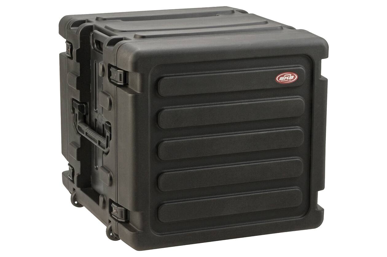 SKB - rSeries - 10U Rolling Shock Rack - Schwarz - 20-Zoll Tief - mit Rollen