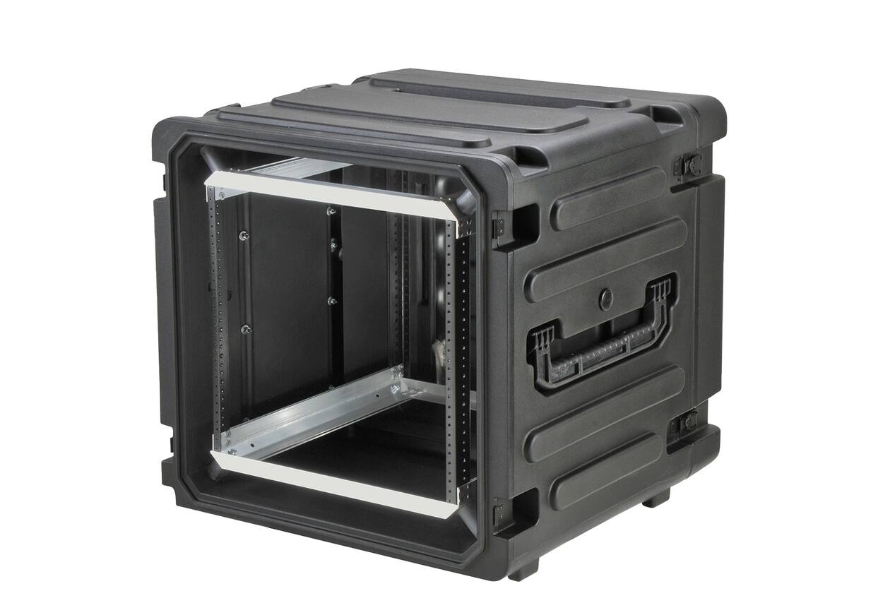 SKB - rSeries - 12U Rolling Shock Rack - Schwarz - 20-Zoll Tief - mit Rollen