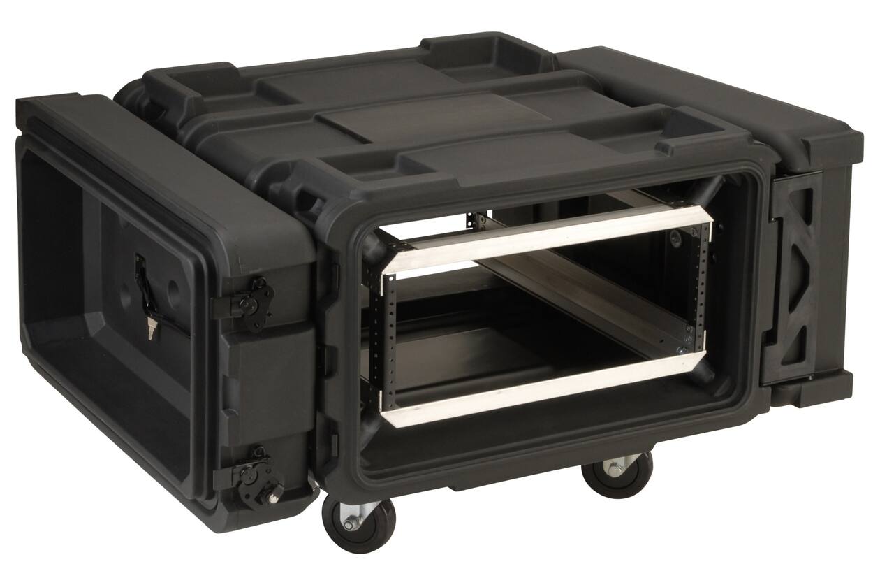 SKB - rSeries - 4U Shock Rack - Schwarz - 24-Zoll Tief - mit Rollen