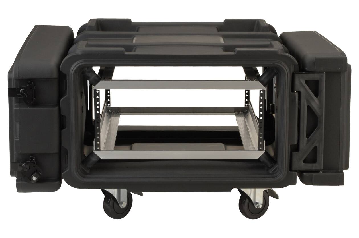 SKB - rSeries - 4U Shock Rack - Schwarz - 24-Zoll Tief - mit Rollen