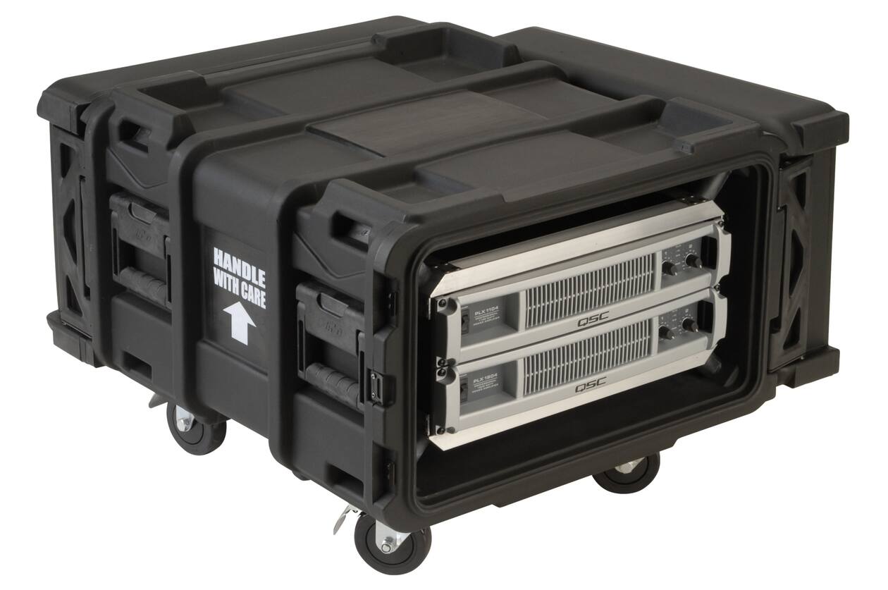 SKB - rSeries - 4U Shock Rack - Schwarz - 24-Zoll Tief - mit Rollen