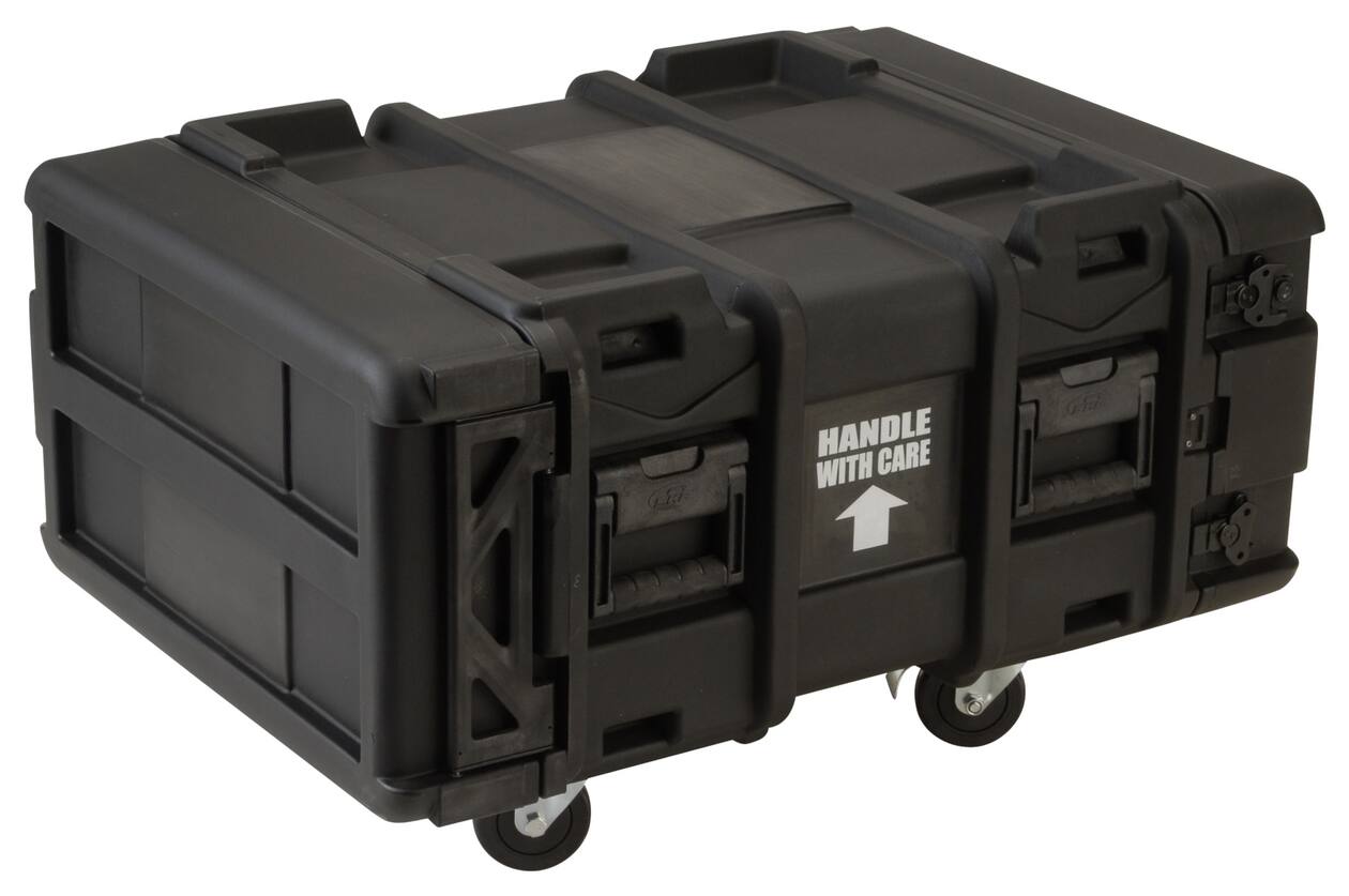 SKB - rSeries - 4U Shock Rack - Schwarz - 24-Zoll Tief - mit Rollen