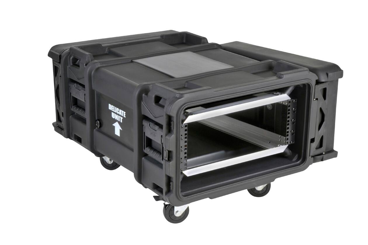 SKB - rSeries - 4U Shock Rack - Schwarz - 28-Zoll Tief - mit Rollen