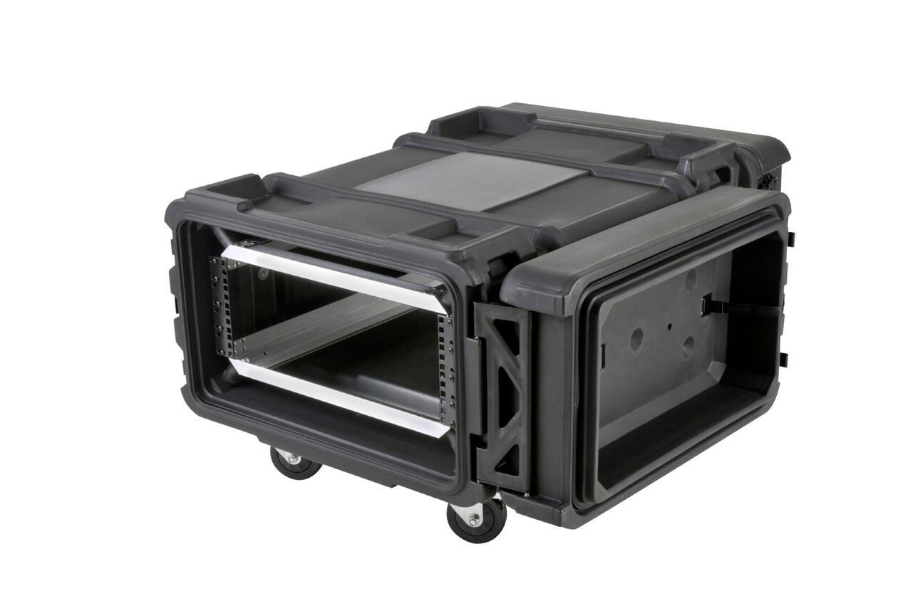 SKB - rSeries - 4U Shock Rack - Schwarz - 28-Zoll Tief - mit Rollen