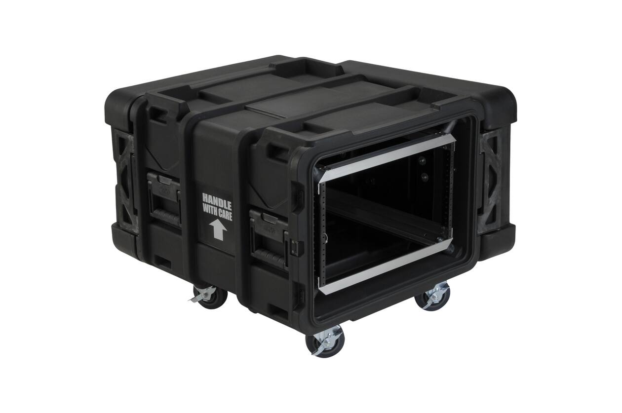 SKB - rSeries - 6U Shock Rack - Schwarz - 24-Zoll Tief - mit Rollen