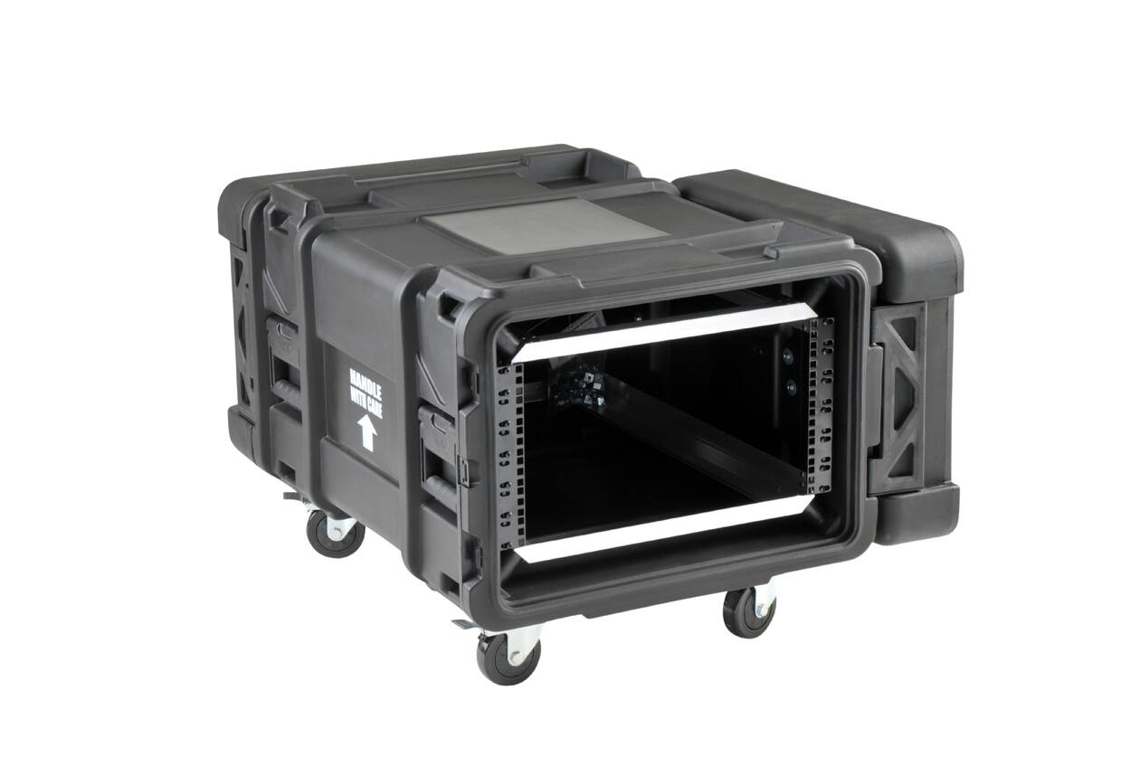 SKB - rSeries - 6U Shock Rack - Schwarz - 28-Zoll Tief - mit Rollen