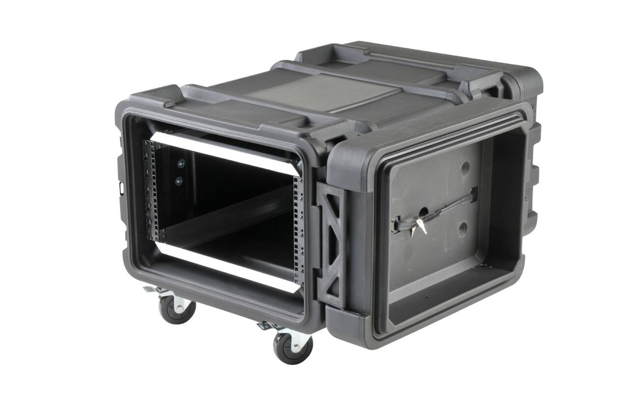 SKB - rSeries - 6U Shock Rack - Schwarz - 28-Zoll Tief - mit Rollen