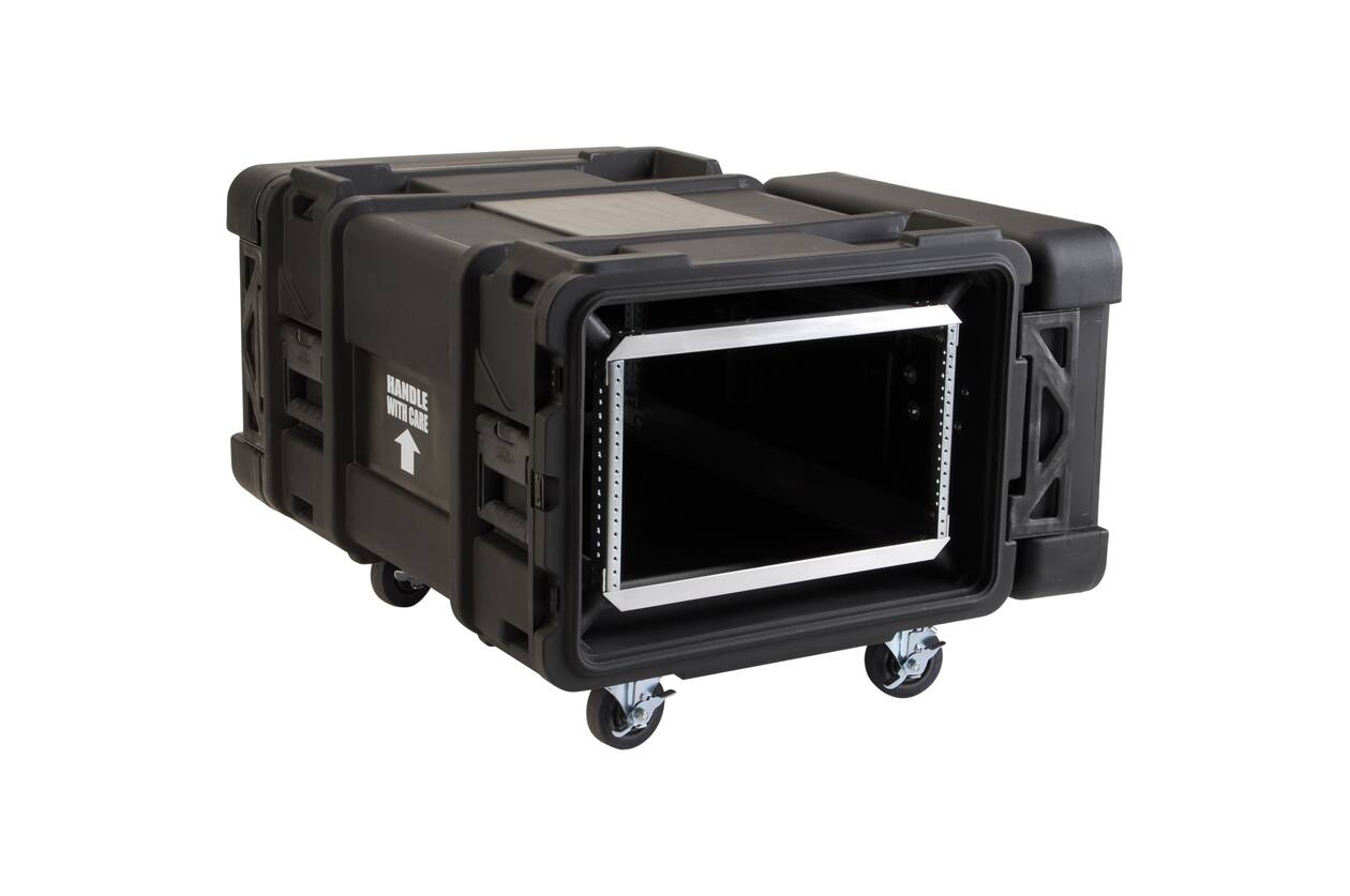 SKB - rSeries - 6U Shock Rack - Schwarz - 30-Zoll Tief - mit Rollen