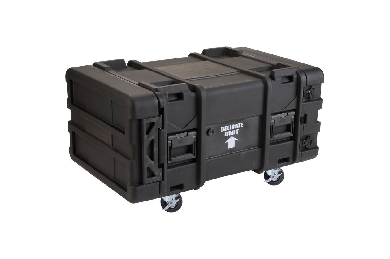 SKB - rSeries - 6U Shock Rack - Schwarz - 30-Zoll Tief - mit Rollen