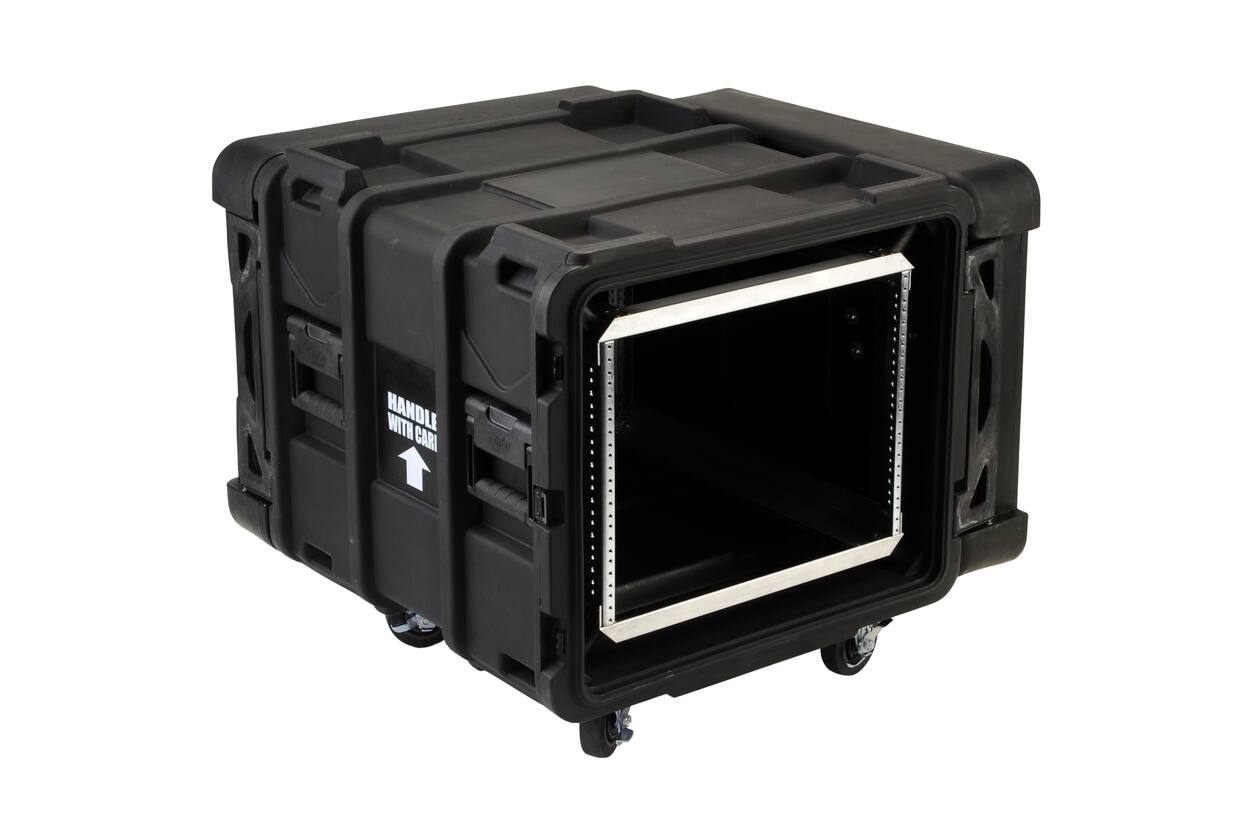 SKB - rSeries - 8U Shock Rack - Schwarz - 24-Zoll Tief - mit Rollen