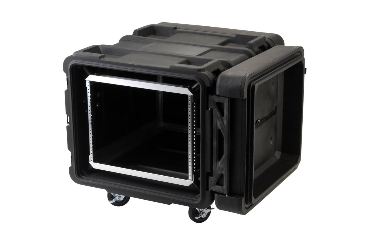 SKB - rSeries - 8U Shock Rack - Schwarz - 24-Zoll Tief - mit Rollen