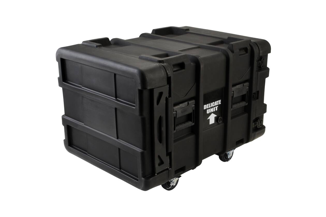 SKB - rSeries - 8U Shock Rack - Schwarz - 24-Zoll Tief - mit Rollen