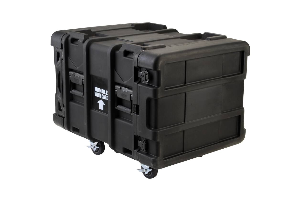 SKB - rSeries - 8U Shock Rack - Schwarz - 24-Zoll Tief - mit Rollen