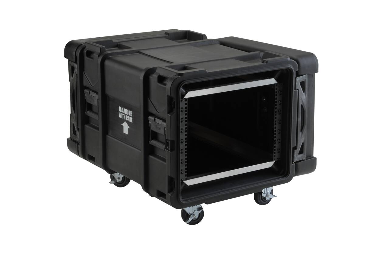 SKB - rSeries - 8U Shock Rack - Schwarz - 28-Zoll Tief - mit Rollen