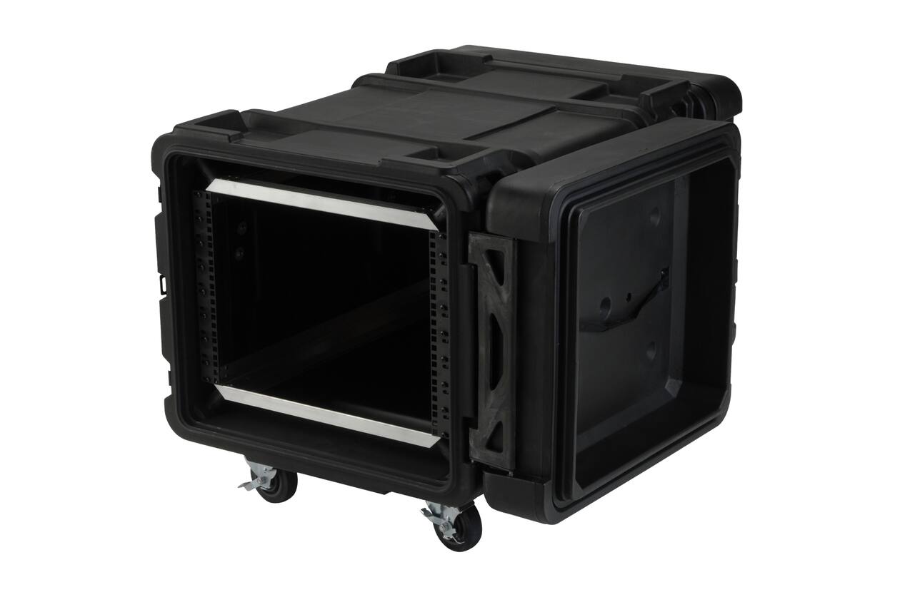 SKB - rSeries - 8U Shock Rack - Schwarz - 28-Zoll Tief - mit Rollen