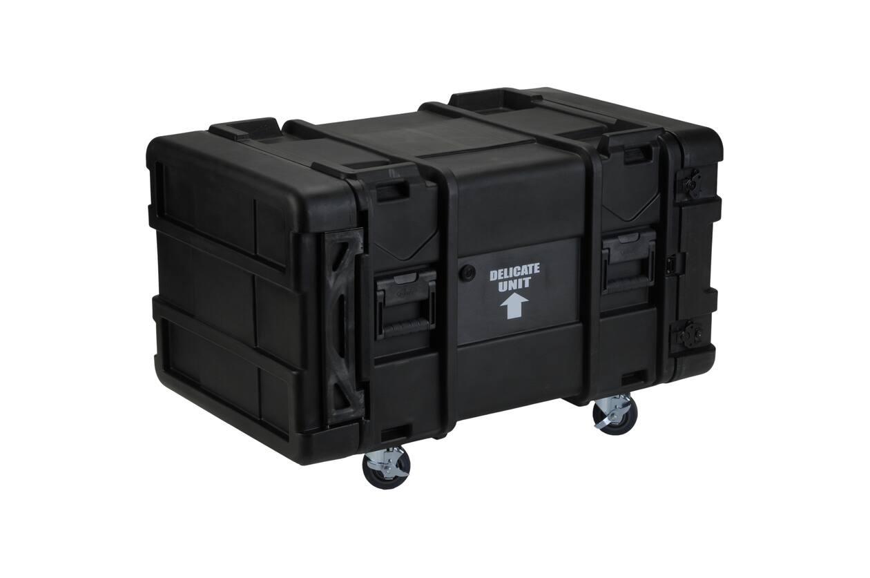 SKB - rSeries - 8U Shock Rack - Schwarz - 28-Zoll Tief - mit Rollen
