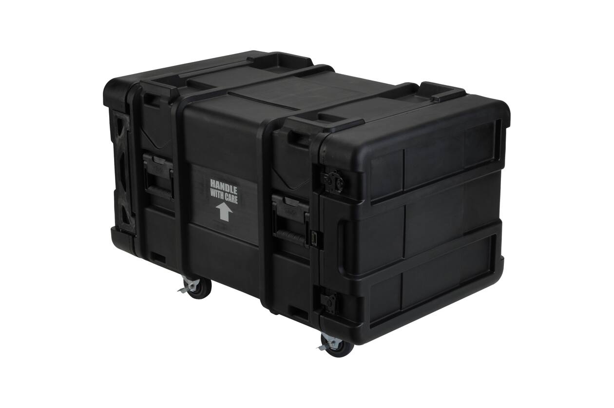 SKB - rSeries - 8U Shock Rack - Schwarz - 28-Zoll Tief - mit Rollen