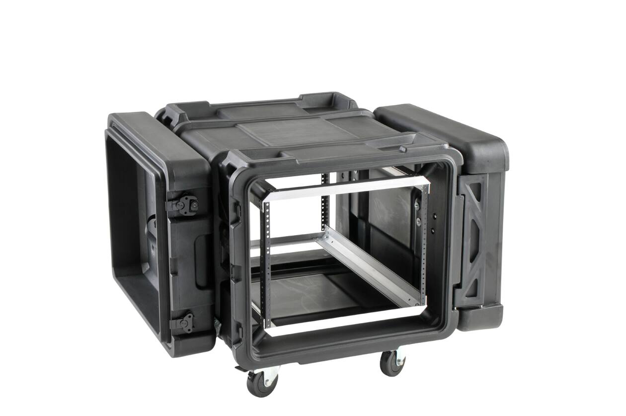 SKB - rSeries - 8U Shock Rack - Schwarz - 30-Zoll Tief - mit Rollen