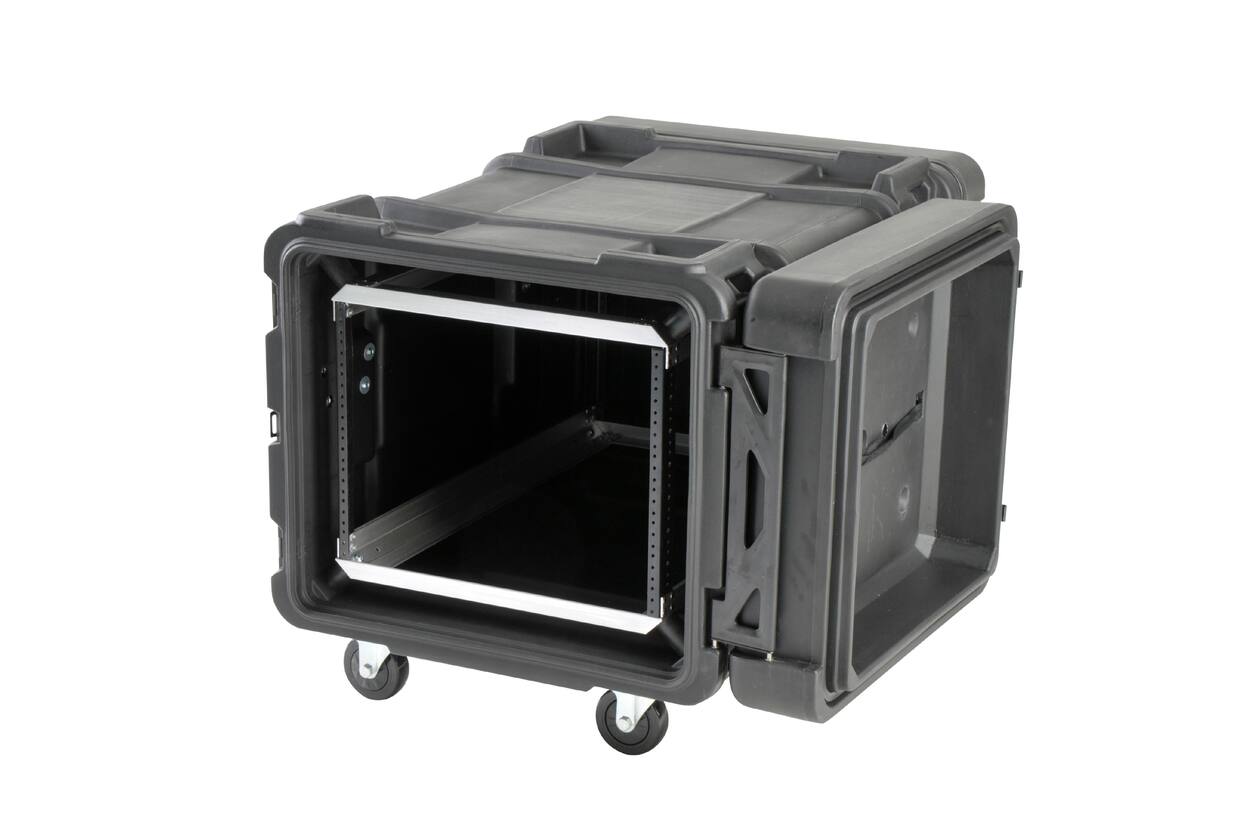 SKB - rSeries - 8U Shock Rack - Schwarz - 30-Zoll Tief - mit Rollen