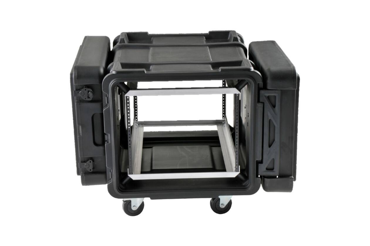 SKB - rSeries - 8U Shock Rack - Schwarz - 30-Zoll Tief - mit Rollen