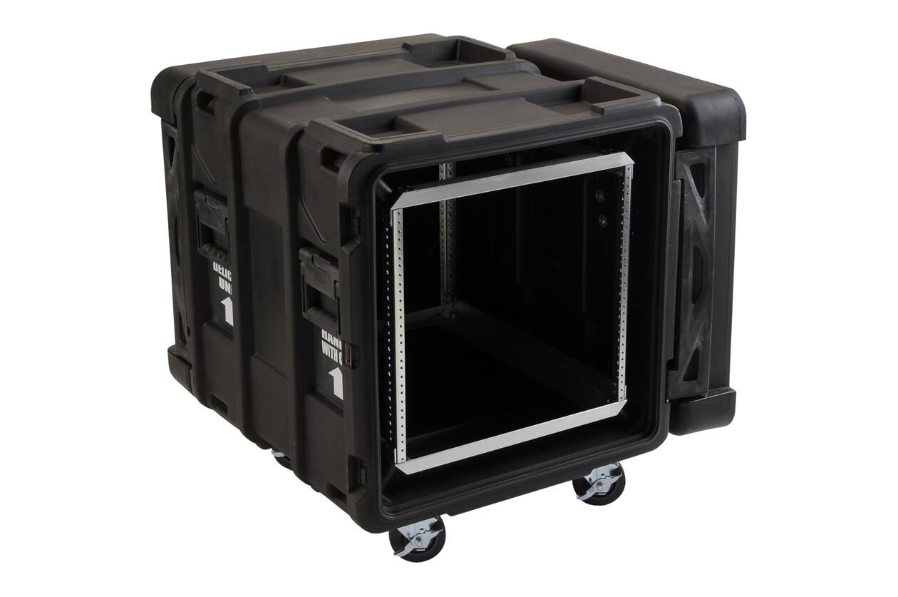 SKB - rSeries - 10U Shock Rack - Schwarz - 24-Zoll Tief - mit Rollen