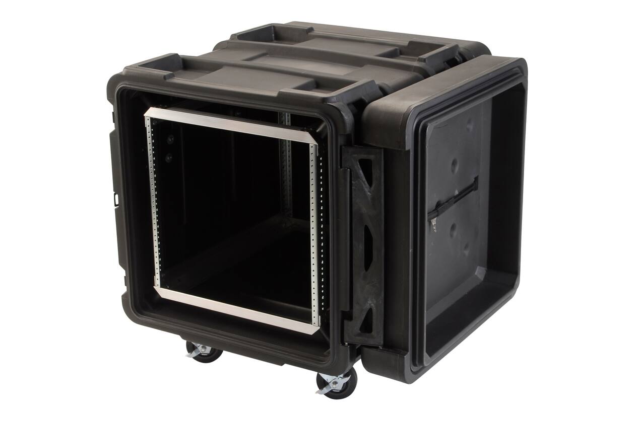 SKB - rSeries - 10U Shock Rack - Schwarz - 24-Zoll Tief - mit Rollen