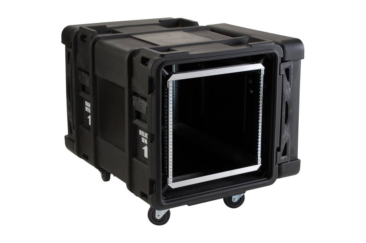 SKB - rSeries - 10U Shock Rack - Schwarz - 30-Zoll Tief - mit Rollen