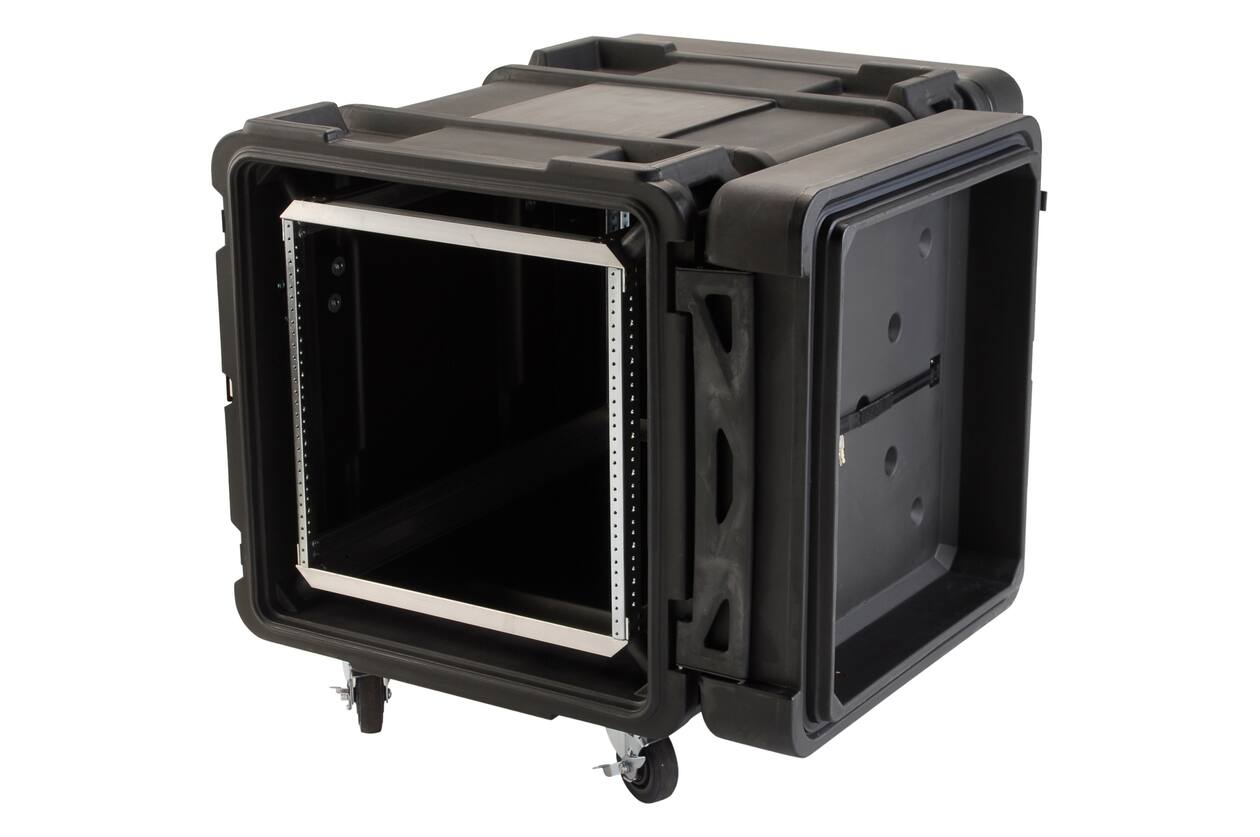 SKB - rSeries - 10U Shock Rack - Schwarz - 30-Zoll Tief - mit Rollen