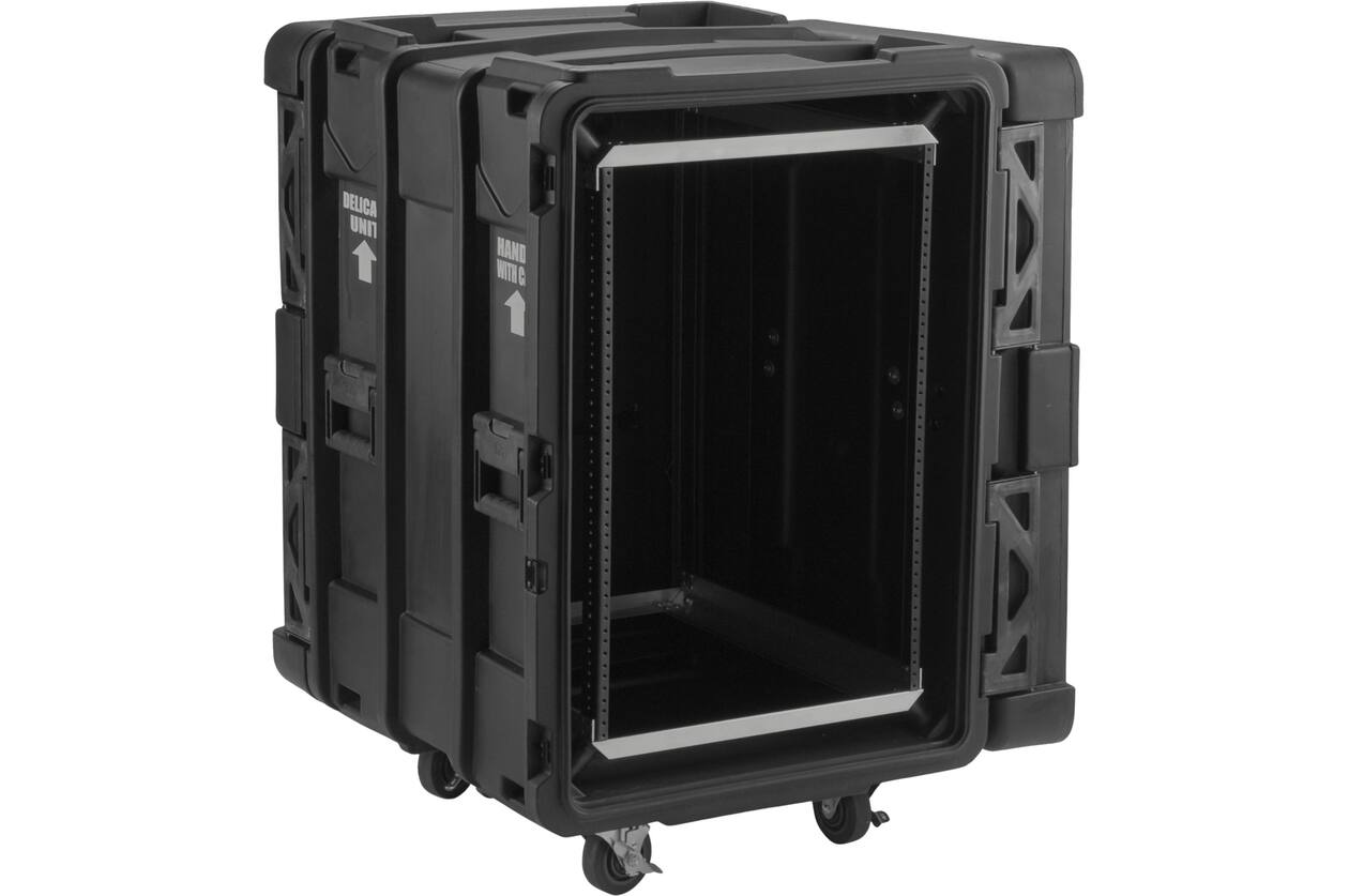 SKB - rSeries - 16U Shock Rack - Schwarz - 24-Zoll Tief - mit Rollen