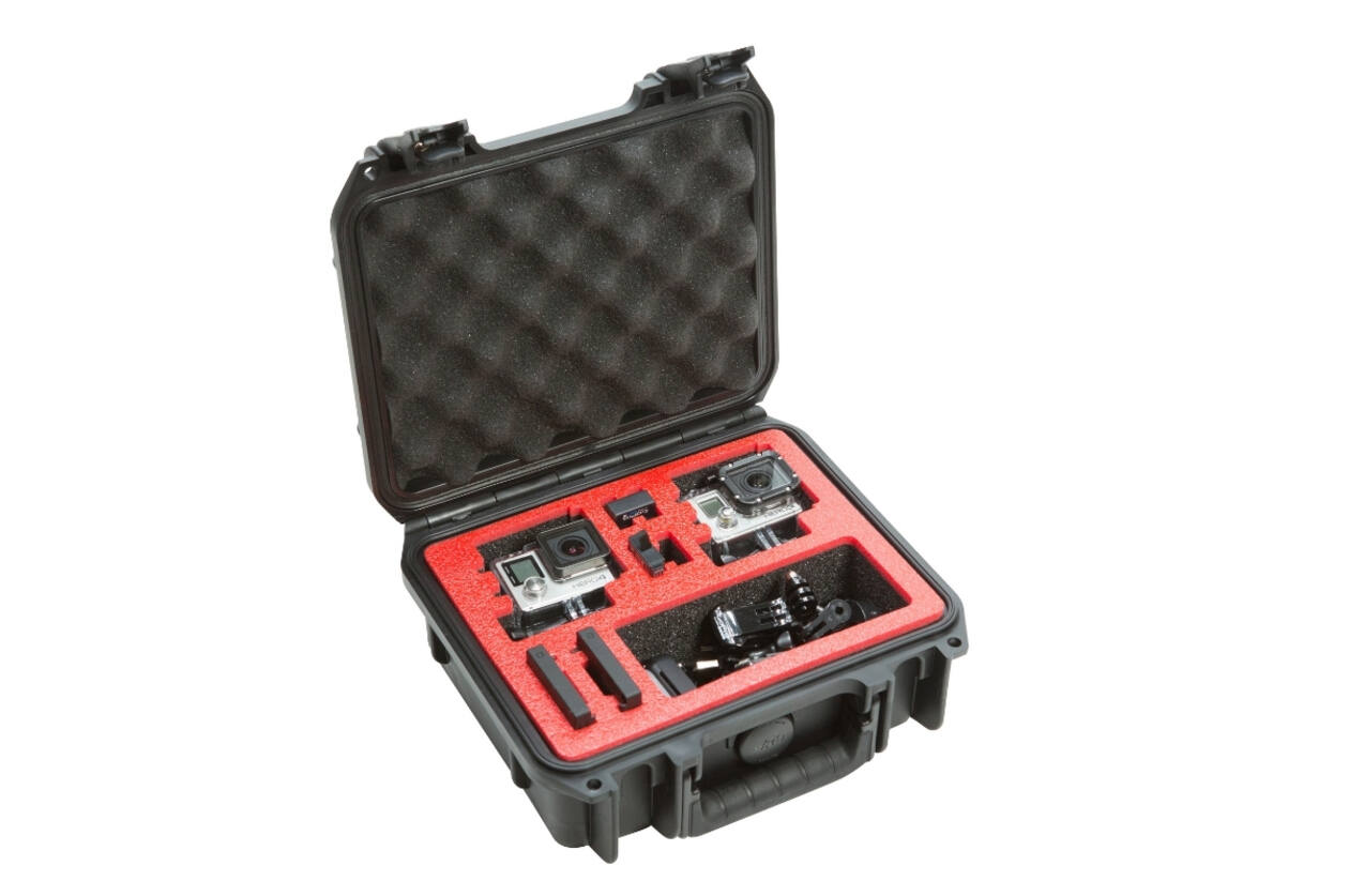 SKB – iSeries – Wasserdichter Koffer – Schwarz – Doppelte GoPro-Einlage
