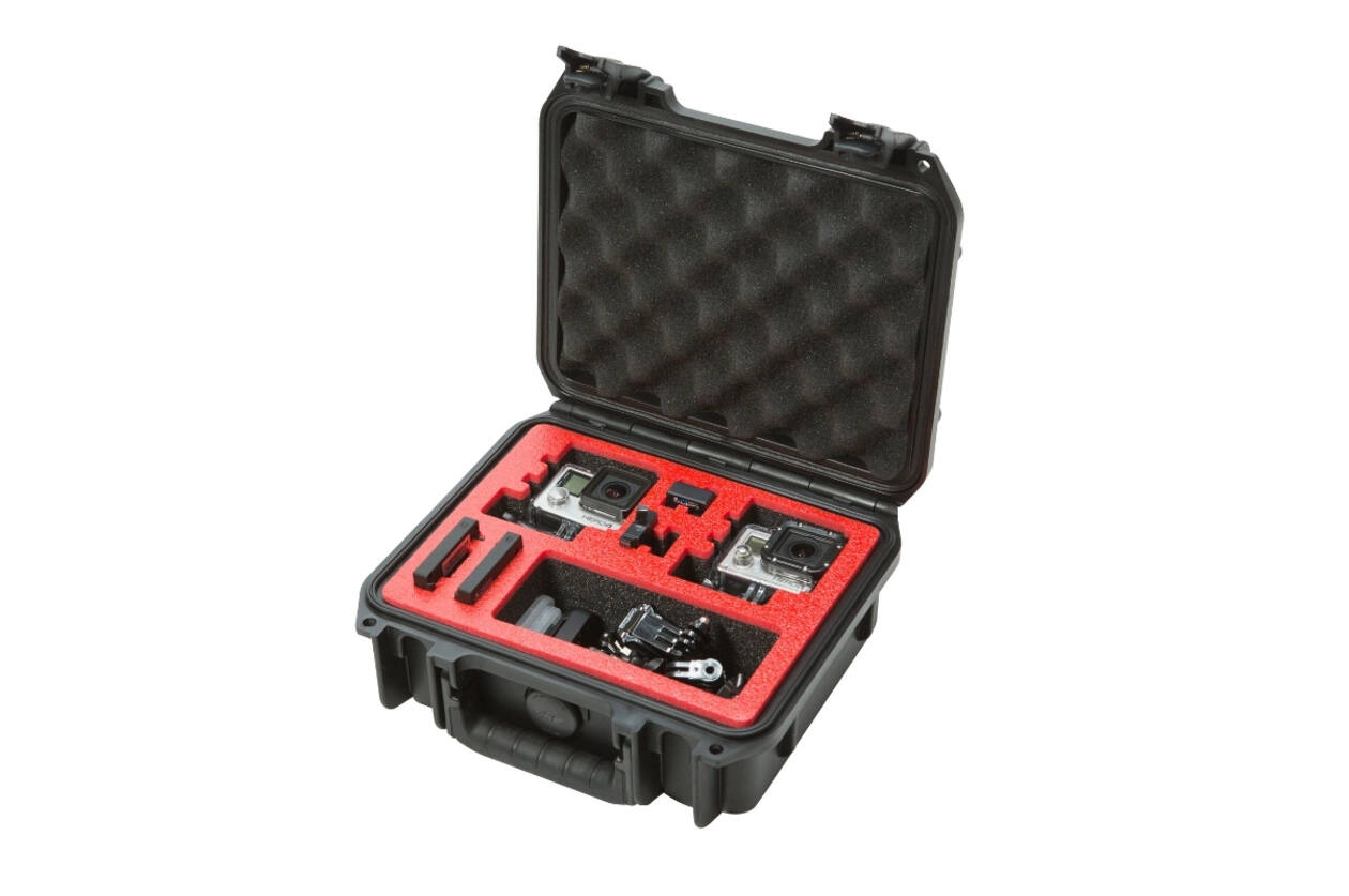 SKB – iSeries – Wasserdichter Koffer – Schwarz – Doppelte GoPro-Einlage