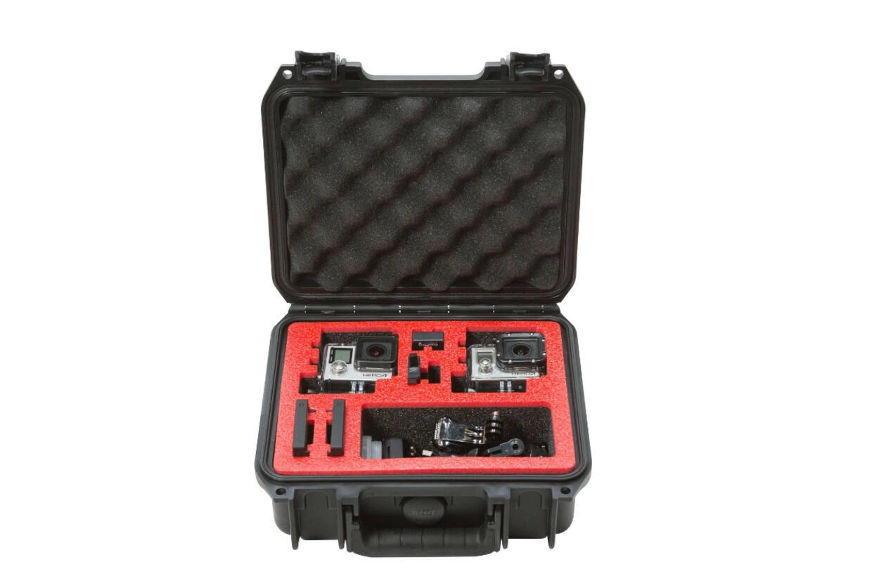 SKB – iSeries – Wasserdichter Koffer – Schwarz – Doppelte GoPro-Einlage
