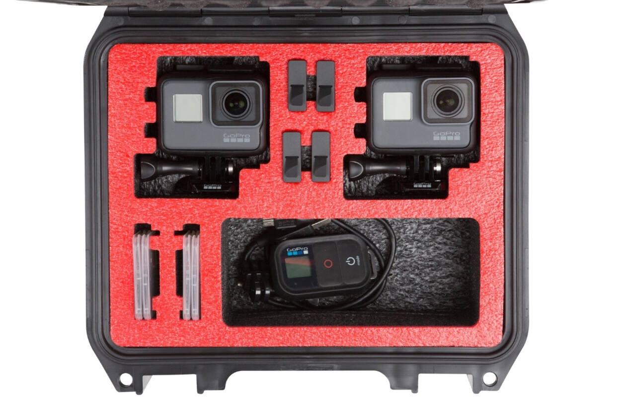 SKB – iSeries – Wasserdichter Koffer – Schwarz – Doppelte GoPro-Einlage