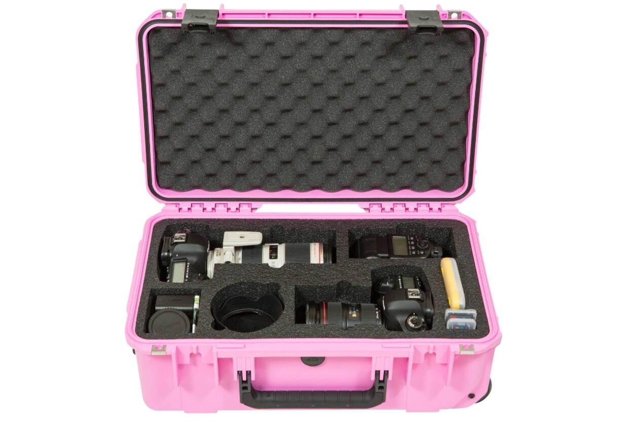SKB – iSeries – Wasserdichter Koffer – Rosa – Einlage für zwei DSLRs und zwei Objektive